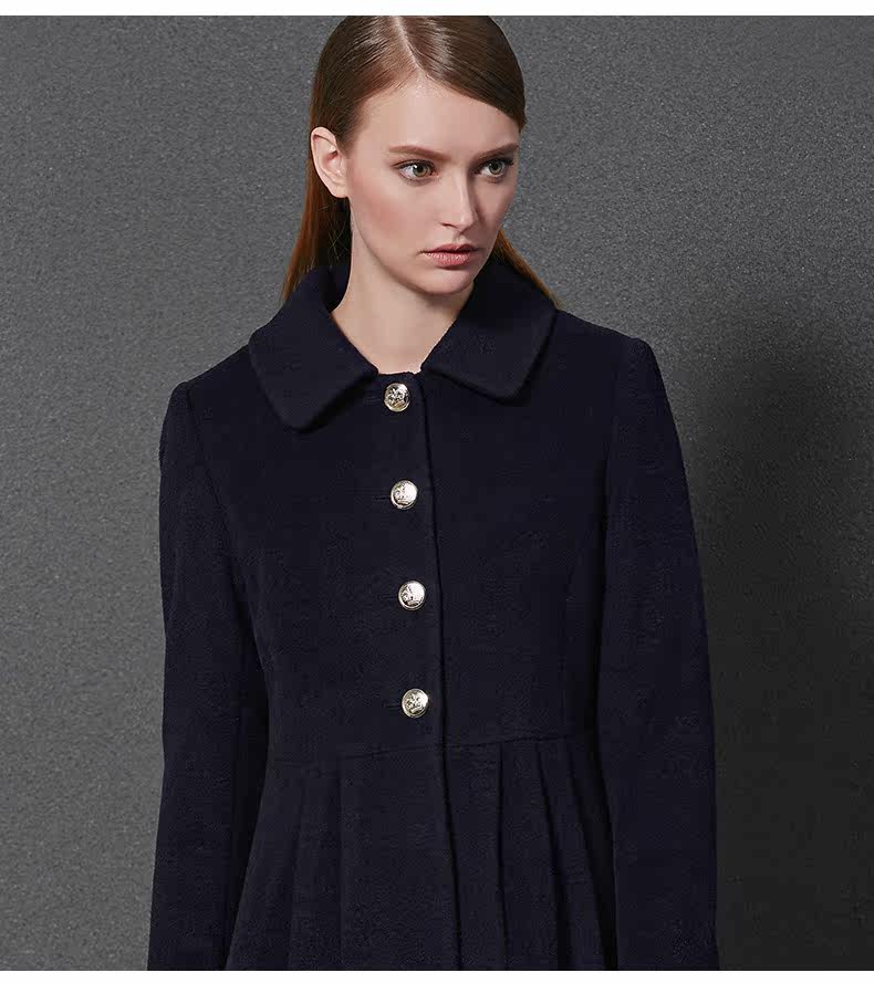 超级精选 穿dress 女士服饰 jessie杰西秋冬百搭娃娃领收腰羊毛呢大衣