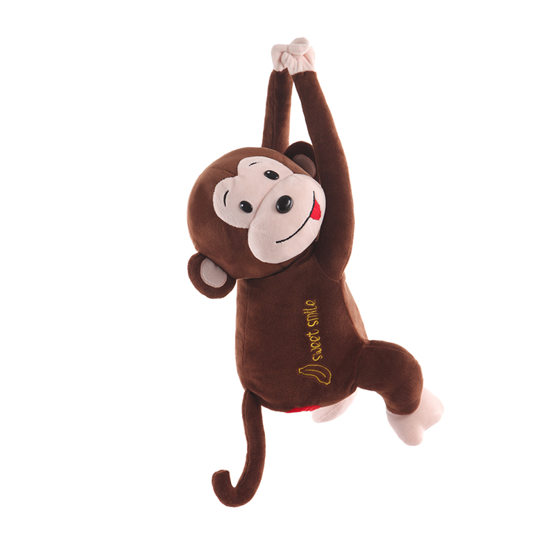 leather monkey creative tissue box car interior car hanging type drawer cartoon cute car decoration