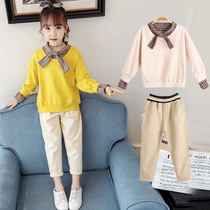 5 girls long sleeve Set 6 childrens spring clothes 7-8 middle and big childrens cotton two-piece 10 spring and autumn childrens clothing 12-13 years old