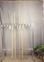 Clothes rack hanger fork six wood solid wood