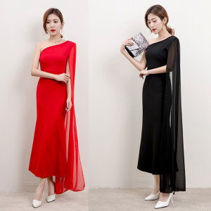 New host party dress long elegant dress slim toast clothing