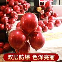 Balloon wedding arrangement wedding decoration scene metal wine red chant red red double wedding Red Balloon