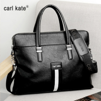 ck mens bag leather briefcase mens business cowhide handbag shoulder hand-held messenger bag mens bag