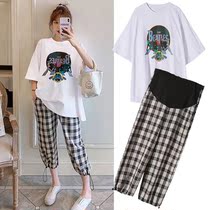 Pregnant Women summer suit fashion new out loose leisure comfortable age temperament pregnancy two-piece set