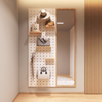 Full-length mirror bedroom home fitting mirror girl ins style Japanese dressing mirror hanging wall coat rack hole board mirror