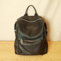 Shoulder bag women leather soft leather backpack large capacity 2021 new simple niche leather schoolbag shoulder backpack