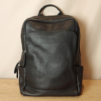 Leather mens shoulder bag large capacity wide shoulder strap simple first layer cowhide computer bag mens business backpack
