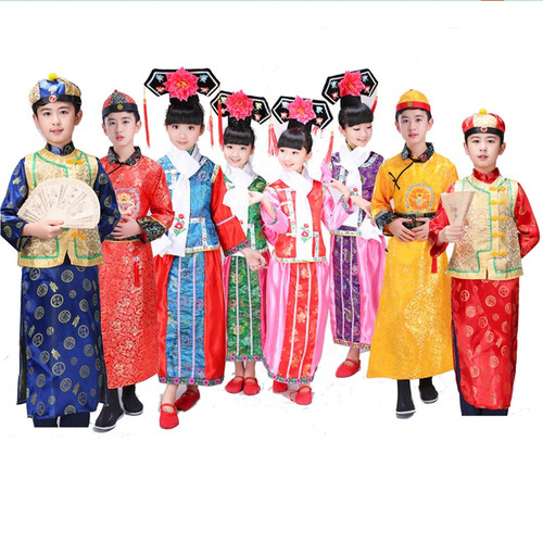 Qing Dynasty princess dress for girls boys chinese emperor ancient costume huanzhu gege movies drama cosplay clothing Manchu boys and girls