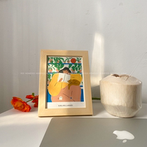 Korean wind ins art oil painting girl photo frame set table Nordic minimalist office desktop creative decoration decoration