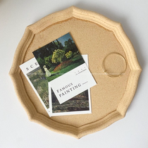 Retro ins style wooden old rough tray octagonal jewelry plate photo props Nordic homestay decoration