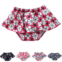 2019 new childrens swimming trunks girls skirt large medium and small childrens ruffle flamingo baby female baby swimming trunks