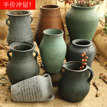 Multi-meat plant old pile pot flowerpots large size retro red clay coarse pottery pot Pottery Jar Breathable Master special price clearance