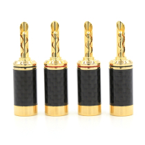 Eurad Carbon Fiber Golden Banana plug HIFI Sound Speaker Powered Banana plug Speaker Plug