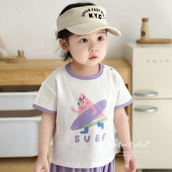 Girls short-sleeved T-shirt summer cotton-pin ice-sensing cartoon print cute loose round neck pullover baby half-sleeved top
Girls short-sleeved T-shirt summer cotton-pin ice-sensing cartoon print cute loose round neck pullover baby half-sleeved top