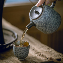 The twelve Jingdezhen hand-painted blue and white kung fu tea set high-end gift pure handmade teapot one person pot one cup two cups