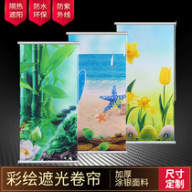 Custom painted roller blinds Curtain living room bedroom bathroom balcony shading light waterproof lifting roller pull finished curtain