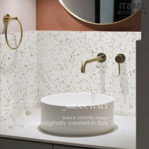 Orange Japanese style toilet wall design carved terrazzo tile toilet floor tiles 30x30 non-slip