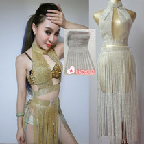 Bar nightclub ds performance suit dj high-end atmospheric female singer jazz dance sexy fashion flash diamond tassel performance suit