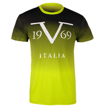 Buy one get one free running stretch Tide mens sports short sleeve quick-drying round neck reflective training fitness T-shirt plus size