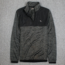 Ultra thin mens spring new outdoor half zipped running upright collar speed dry clothes breathable sports Long sleeves T-shirt Increase code