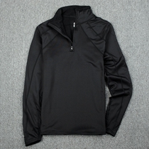 Warm outdoor functional underwear autumn and winter thickened grid mens stand collar half zipper sports antibacterial quick-drying plus size