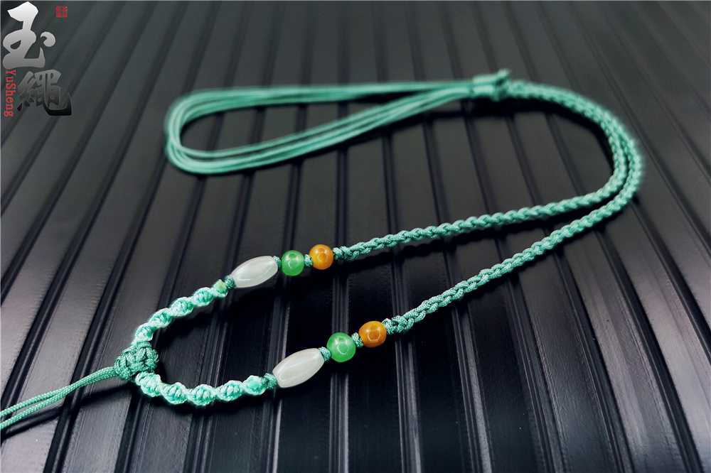 手工编织挂绳高档四股辫翡翠项链绳玉佩吊坠挂件绳子调节款吊坠绳
