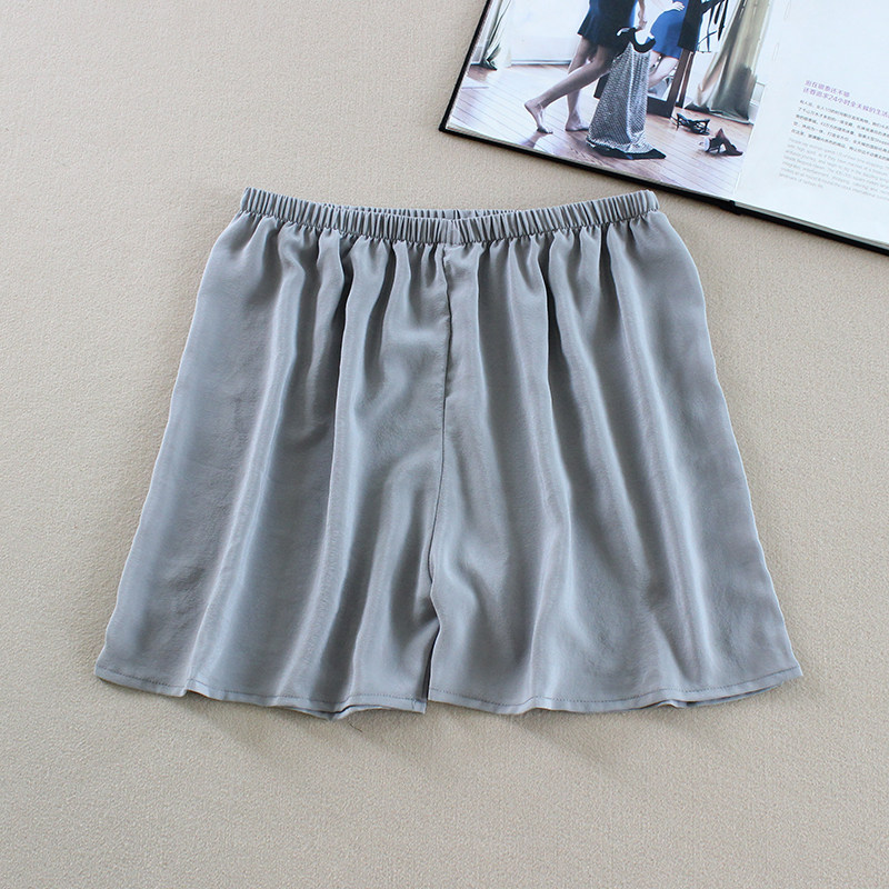 2017夏季新品纯色双绉真丝短裤衬裤 100桑蚕丝居家裤睡裤小码_7折现价