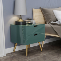 Light luxury Nordic Wood bedside table small apartment double storage cabinet simple bedside locker bedroom cabinet