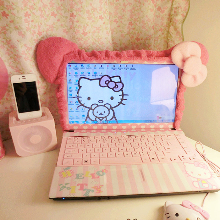 Lady Hellokitty Cute Cartoon Desktop Computer Cover Screen Dust