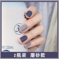 Net red matte haze blue nail polish set Womens full set Matte long-lasting bake-free quick-drying non-peeling seal layer