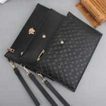 2022 new mens handbag genuine leather handbag casual hand grab bag Han prints Handbag Letter Enveloping Wave Fashion Brief