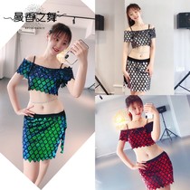 Belly dance practice suit suit 2021 spring and summer new sequins shine on the stage to perform a short short skirt