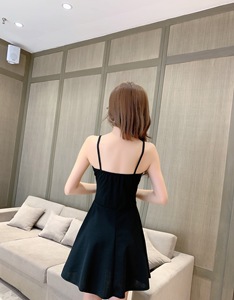 New sexy suspender heart-shaped hollow slim nightclub dress