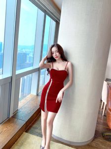 Nightclub sexy suspender dress