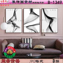 Nordic modern simple black and white lines abstract decorative painting material Hotel hanging painting porch hanging high-definition picture