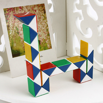 Early childhood garden 100 variable magic ruler 24 section strip Cube Alien Magic Magic Snake Colorful Children Student Intelligence Toy