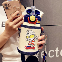 Ottman Insulation Cup Children with a double-covered two-use cup kindergarten baby to school with a straw kettle