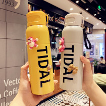 Han Edition of simple insulation cup men fitness sports stainless steel cup female color portable creative water bottle students