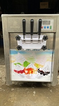 Second-hand ice music fully automatic soft ice cream machine ice cream machine three-color double cylinder desktop commercial low-cost spot