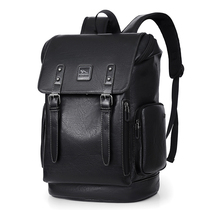 Backpack Mens Leather Mens Bag Large Capacity Computer Backpack Tide Brand Travel Bag Student Waterproof Zipper School Bag