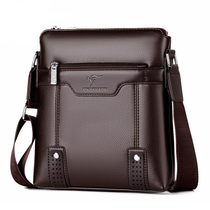 Genuine leather mens bag business shoulder bag trendy brand cross-bag casual cowhide bag fashion briefcase Messenger bag small backpack