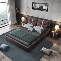 Solid wood fabric bed detachable and washable small apartment modern 1 8 meters master bedroom double bed Nordic storage bed Simple wedding bed