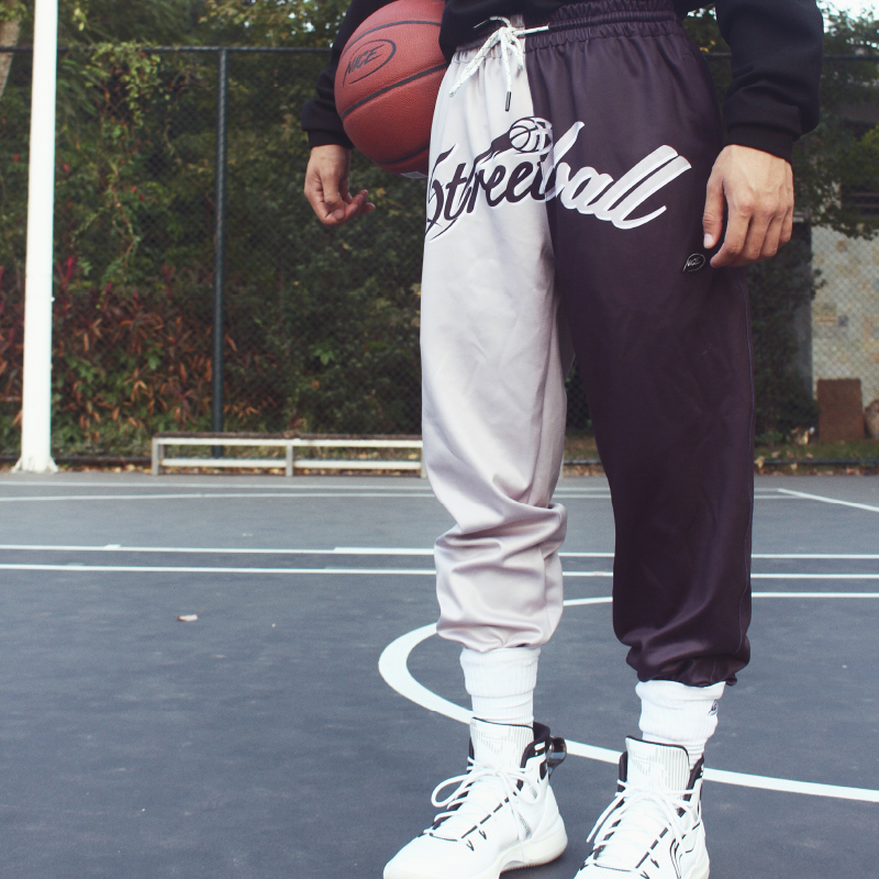 niceid nice篮球卫裤束脚裤 休闲宽松运动长裤streetball黑灰影子