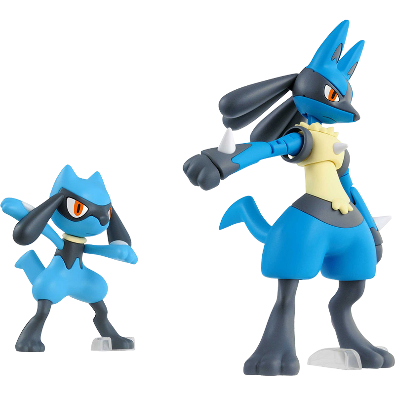bandai model pokémon evolution series 44 leo lu & lucario
