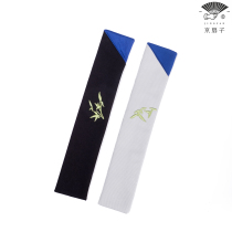 Beijing fan) bamboo leaf fan bag Chinese style ancient style mens and womens embroidered cotton cloth fan cover folding fan packaging