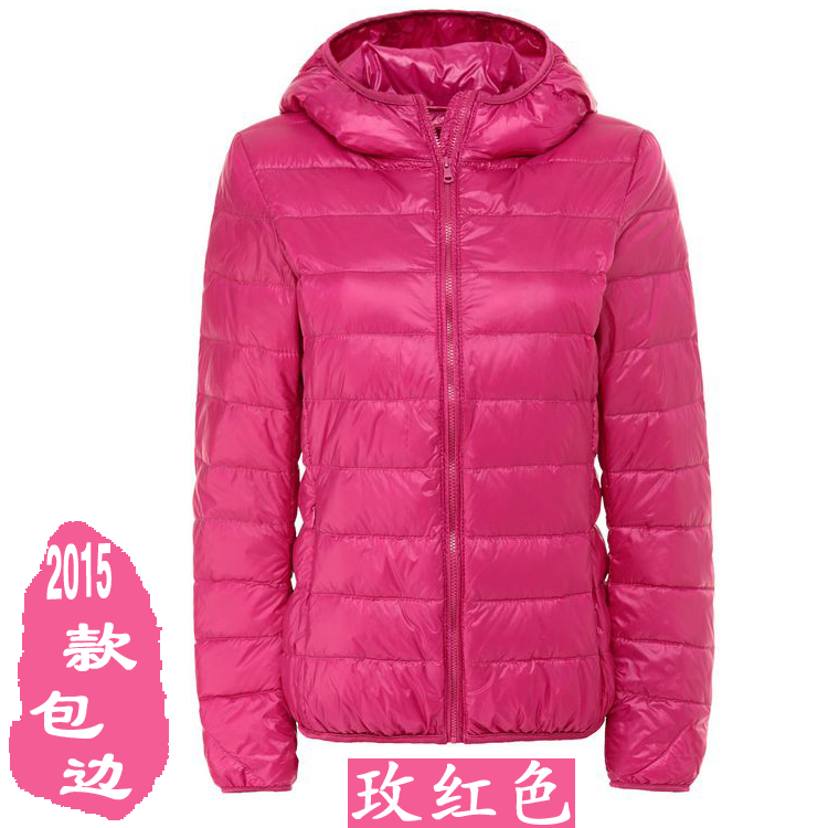 古馳羽絨服碼數 2020春季新款超輕薄款羽絨服女短款連帽大碼修身媽媽裝親子裝外套 古馳羽絨