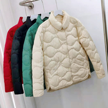 Thin down jacket womens short thin model 2021 New Korean fashion light small man stand collar autumn winter coat