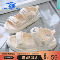 Global 2021 summer new Joker Velcro sandals female platform casual student sandals hollow single shoes