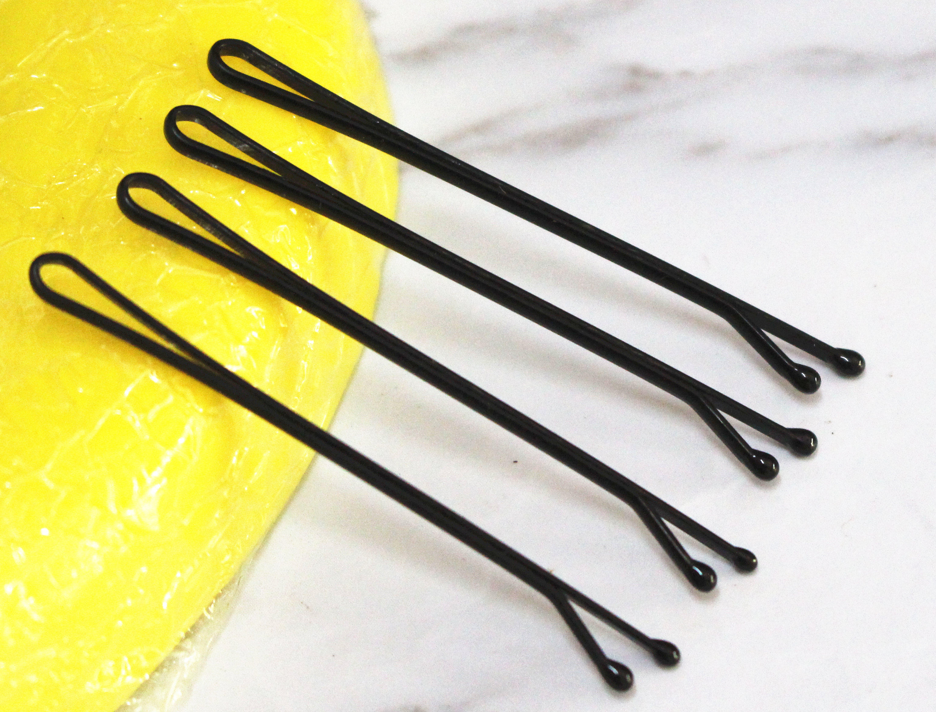 黑卡子影楼晚妆造型盘发盘头一字夹圆头小黑新鲜出炉小钢夹黑未镶