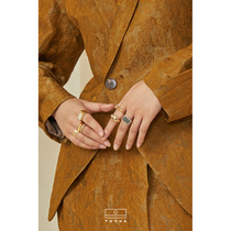 tuyue tu yue metallic ring niche design simple personality ring of the ring 4 combination concave shape